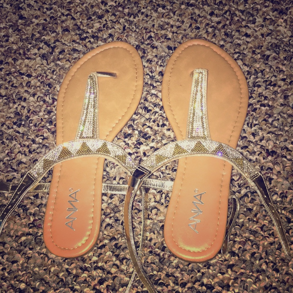 ANNA Gold Shimmer Flats